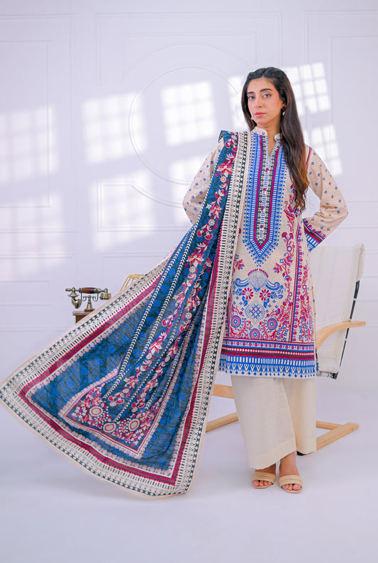 3 PCS | UNSTITCHED | PRINTED KHADDAR