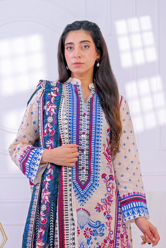 3 PCS | UNSTITCHED | PRINTED KHADDAR