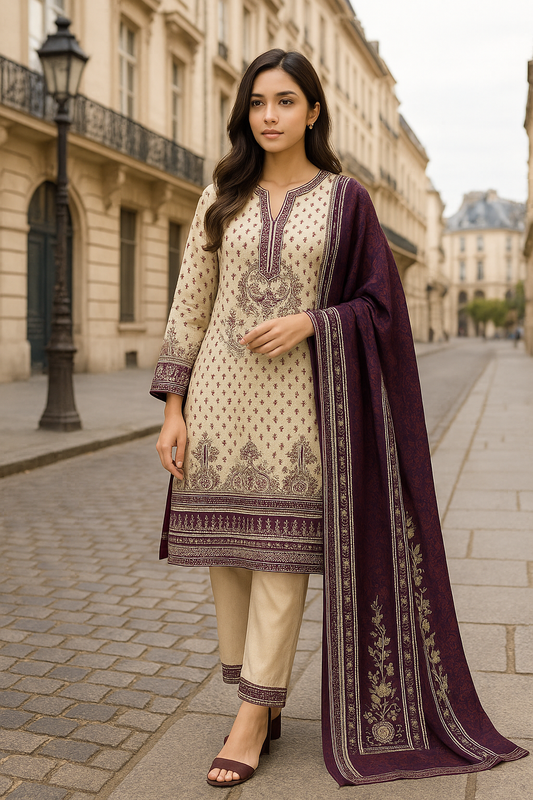3 PCS | UNSTITCHED | PRINTED KHADDAR