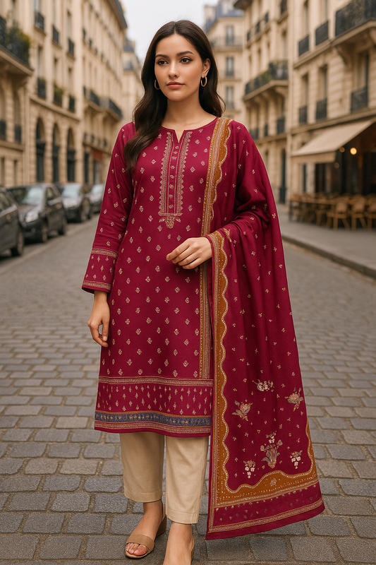 3 PCS | UNSTITCHED | PRINTED KHADDAR