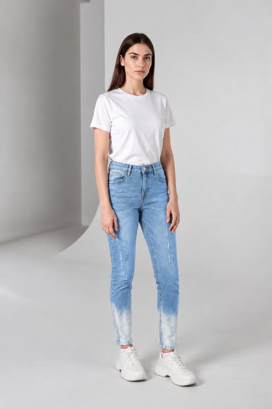 Women’s Ombre Light Blue Denim Jeans