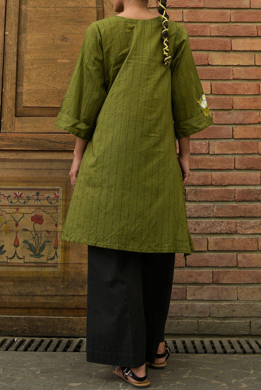 1Pc | Emb. Fern Green Shirt | Lawn