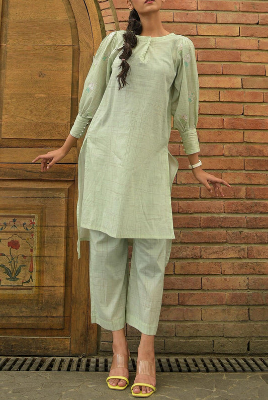 2Pc | Emb. Shirt & Trouser | Lawn