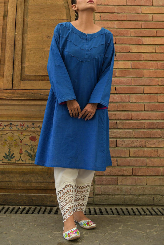 1Pc | Solid Blue Kurti | RTW