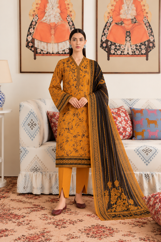 3 PIECE - PRINTED LAWN SUIT