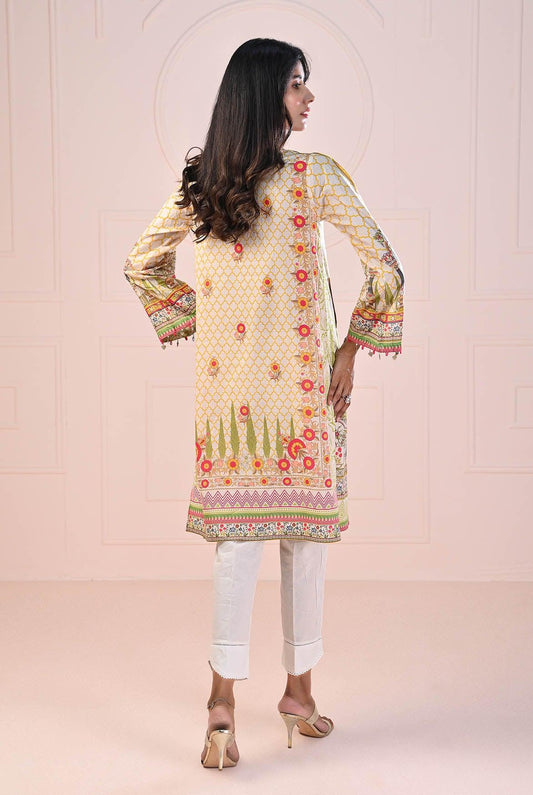 1 PC | RTW | Digital Printed Embroidered Casual Lawn Shirt