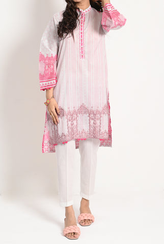 1PC | EMB. LAWN LIGHT PINK KURTI |RTW