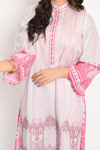 1PC | EMB. LAWN LIGHT PINK KURTI |RTW