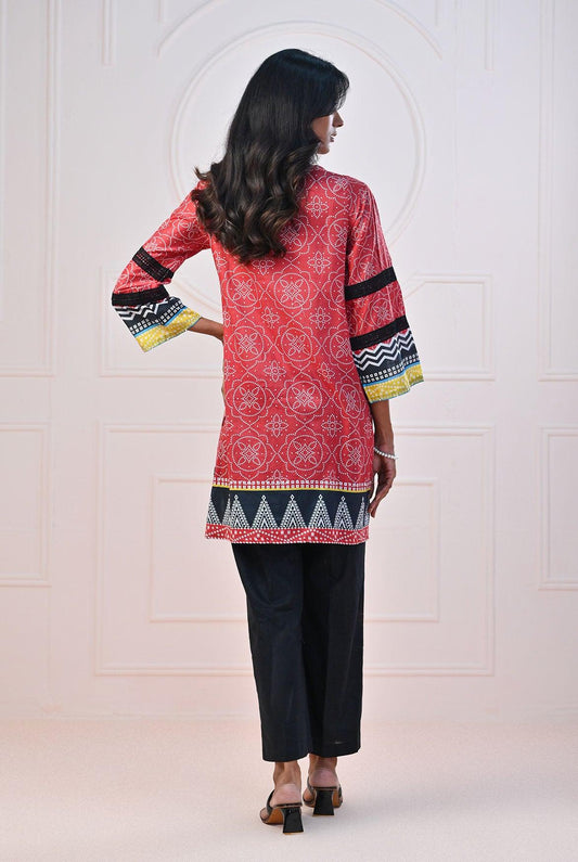 1 PC | RTW | Embroidered Digital Printed Lawn Shirt