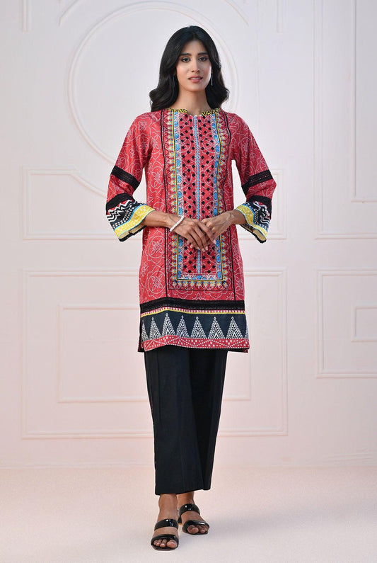 1 PC | RTW | Embroidered Digital Printed Lawn Shirt