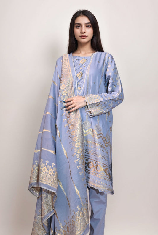 2 Pc | RTW | Jacquard Banarsi Shirt & Dupatta