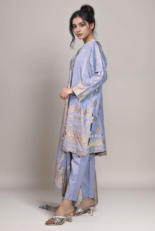 2 Pc | RTW | Jacquard Banarsi Shirt & Dupatta