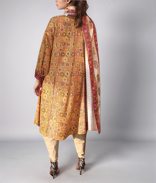 3Pc | Unstitched | Embroidered Khaddar