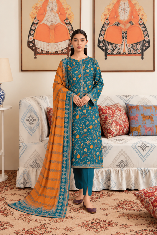 3 PIECE - PRINTED LAWN SUIT