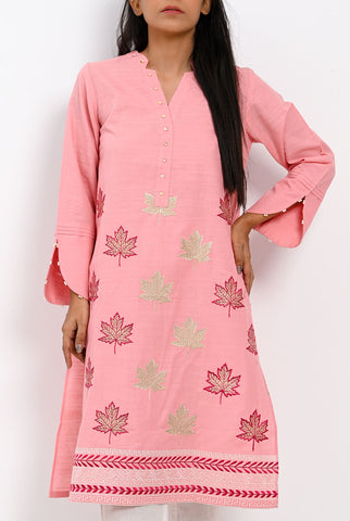 1PC | Emb. Khaddar Pink Shirt| RTW