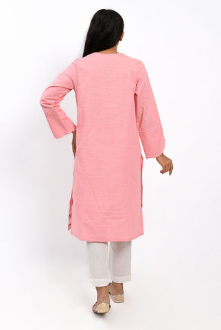 1PC | Emb. Khaddar Pink Shirt| RTW