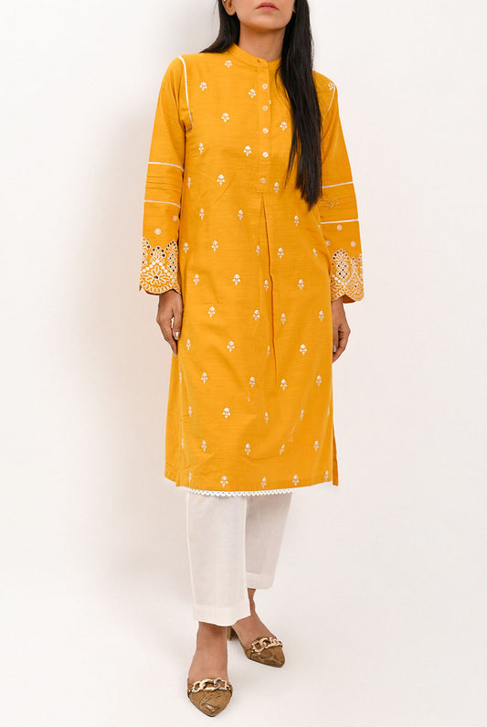 1PC | Khaddar Yellow Emb. Shirt |RTW