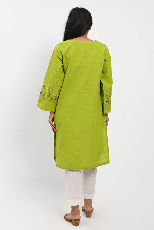 1PC | Emb. Khaddar Green Shirt |RTW