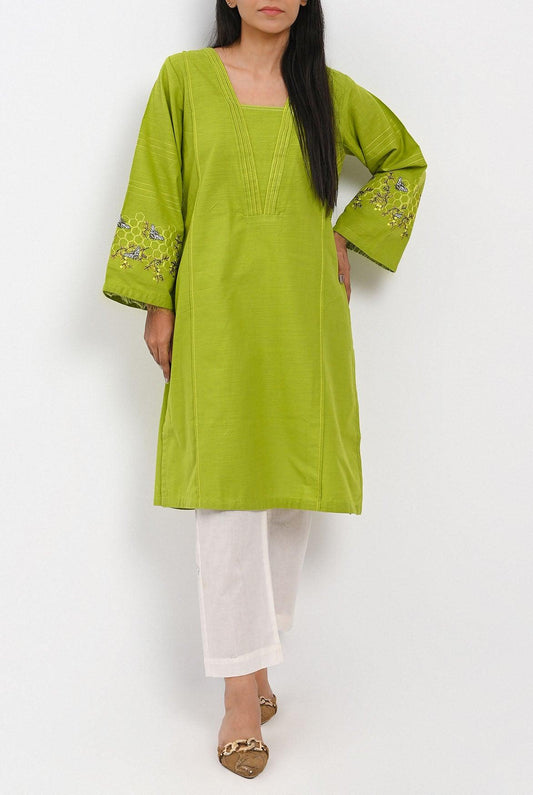 1PC | Emb. Khaddar Green Shirt |RTW