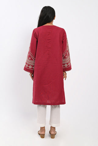 1PC | Emb. Khaddar Maroon Shirt |RTW