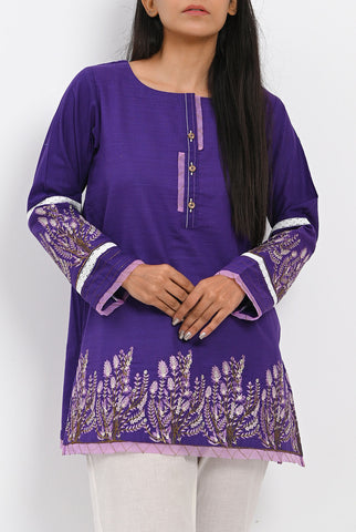 1PC | Emb. Khaddar Violet Shirt |RTW