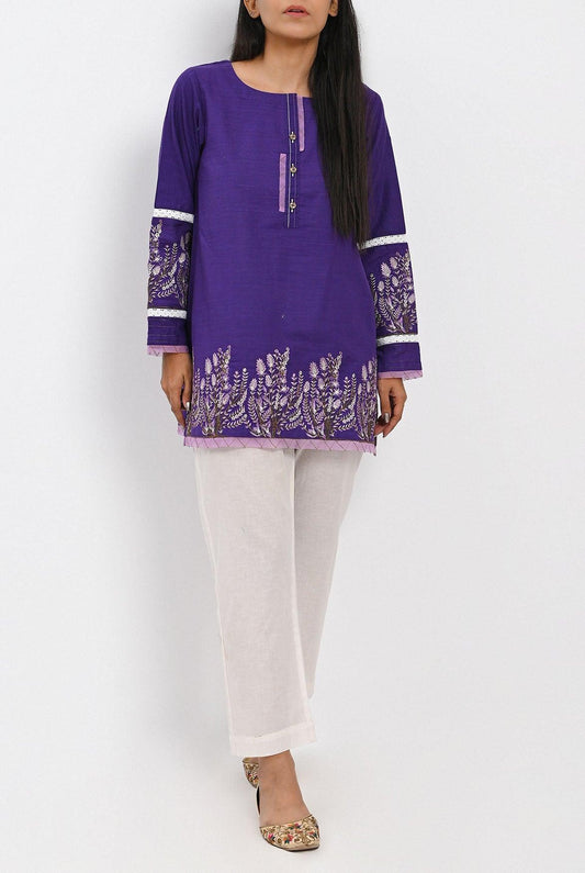 1PC | Emb. Khaddar Violet Shirt |RTW