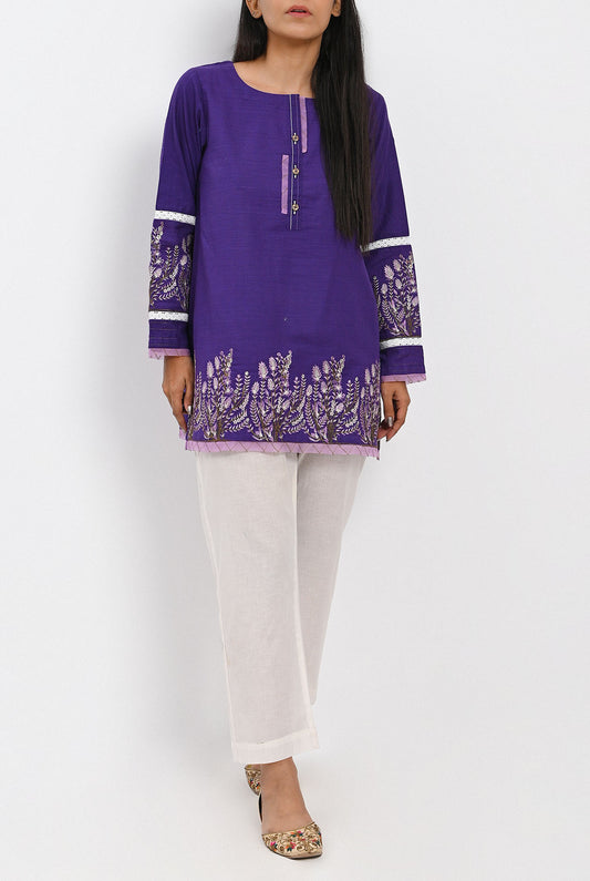 1PC | Emb. Khaddar Violet Shirt |RTW