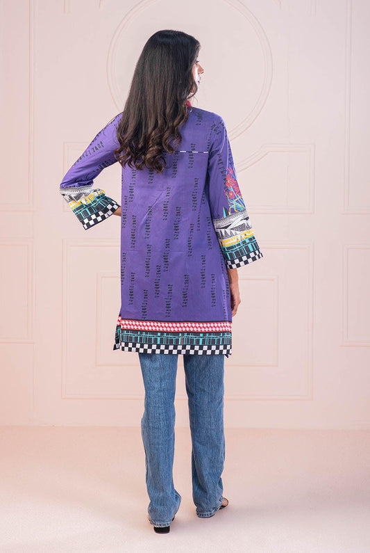 1 PC | RTW | Digital Printed light aubergine Lawn Shirt