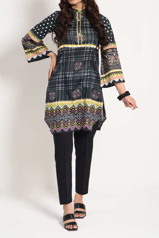 1PC | LAWN BLACK KURTI |RTW