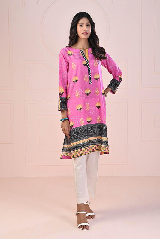 1 PC | RTW | Digital Printed Pink Printed Lawn Shirt