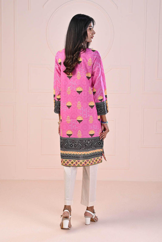 1 PC | RTW | Digital Printed Pink Printed Lawn Shirt