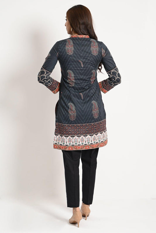 1PC | LAWN CHARCOAL KURTI |RTW