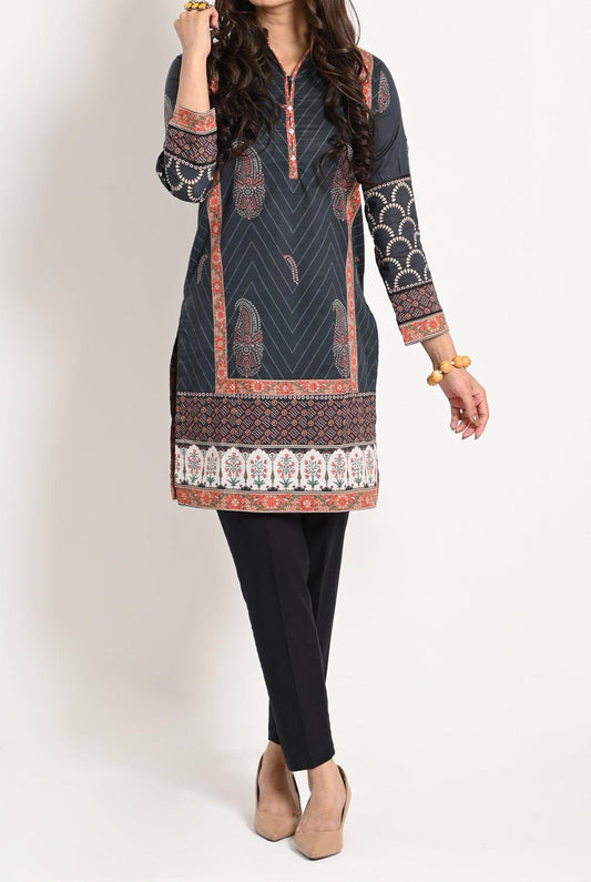 1PC | LAWN CHARCOAL KURTI |RTW