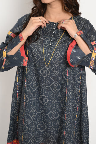 1PC | LAWN DARK GRAY KURTI |RTW