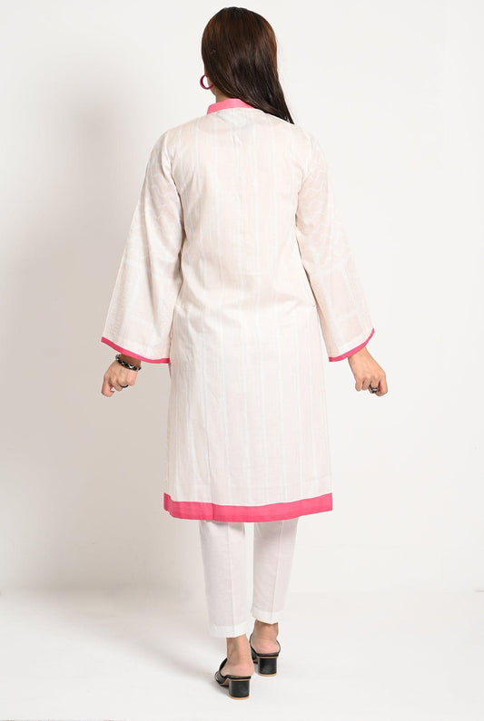 1PC |WHITE LAWN KURTI |RTW