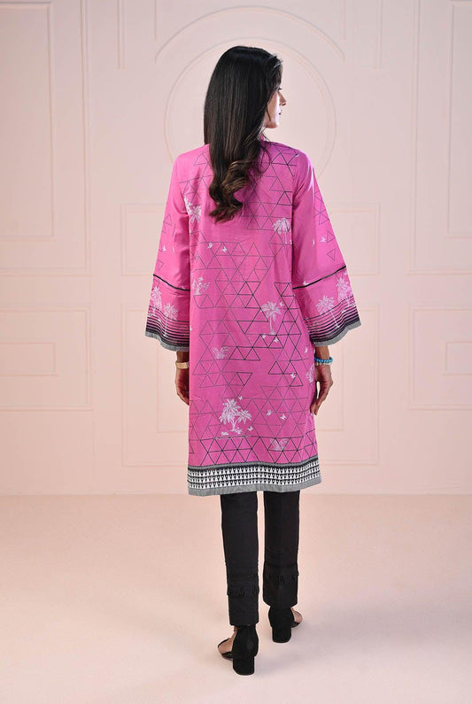 1 PC | RTW | Digital Printed Pink Lawn Shirt