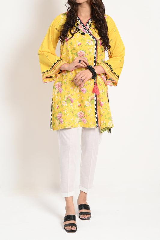 1PC | LAWN CHEERFUL YELLOW KURTI |RTW