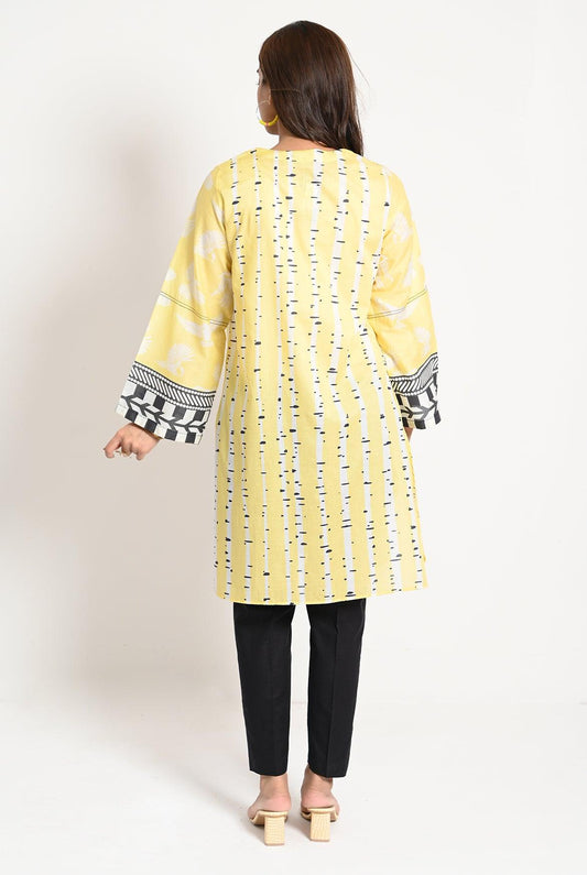 1PC | LAWN SUNLIT YELLOW ELEGANCE KURTI |RTW