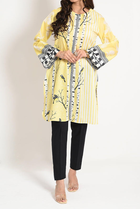 1PC | LAWN SUNLIT YELLOW ELEGANCE KURTI |RTW