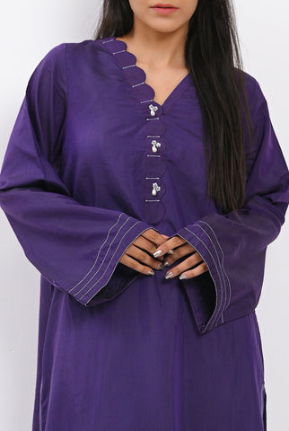 1PC | Poly Viscose Indigo Purple Shirt |RTW