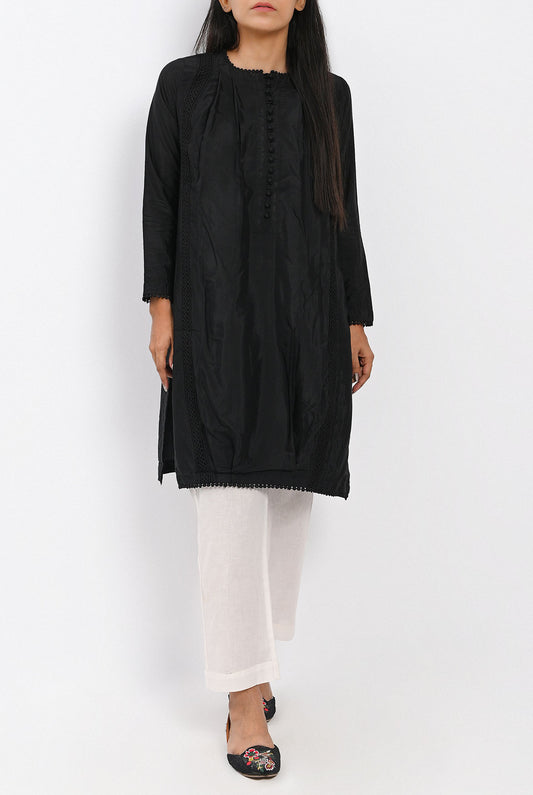 1PC | Poly Viscose BLack Shirt |RTW