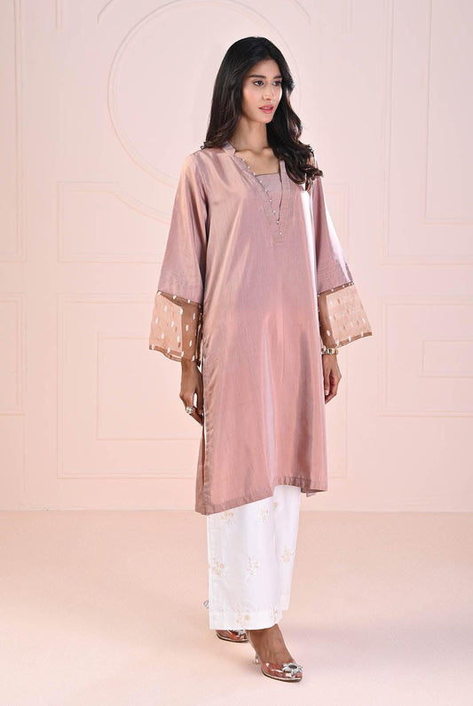 1 PC | Ready-to-Wear | Soft Blush Embroidered Shirt