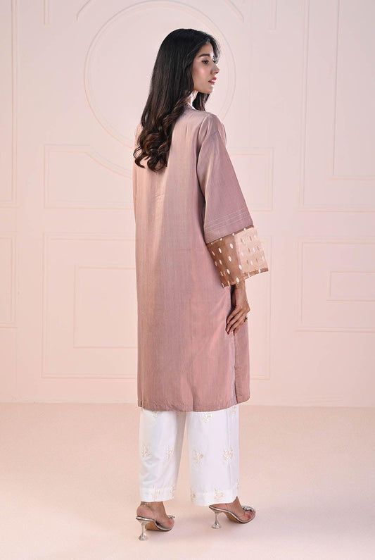 1 PC | Ready-to-Wear | Soft Blush Embroidered Shirt