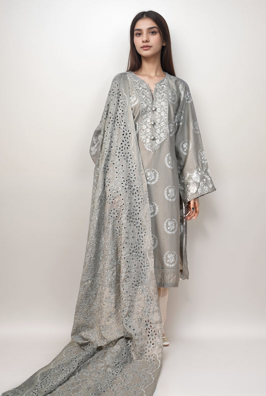 2 Pc | RTW | Dobby Shirt & Jacquard Dupatta