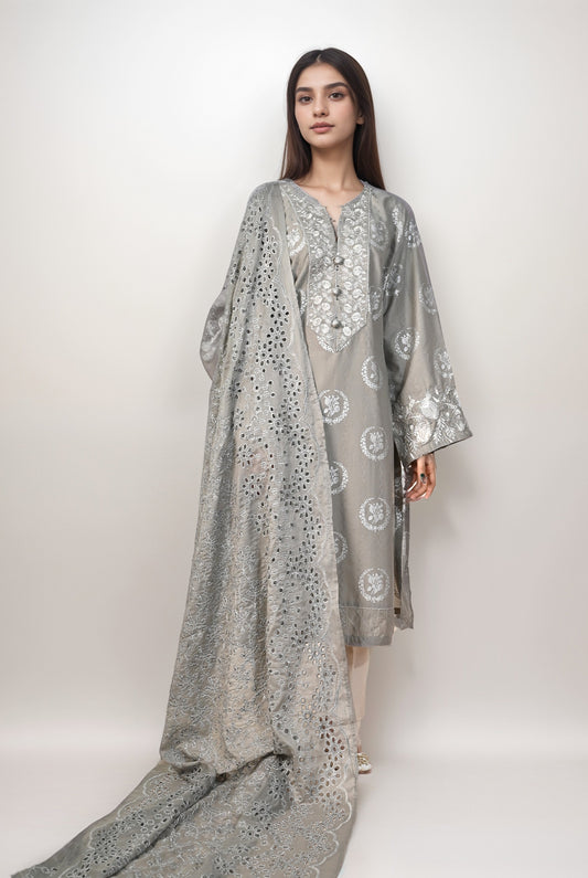 2 Pc | RTW | Dobby Shirt & Jacquard Dupatta