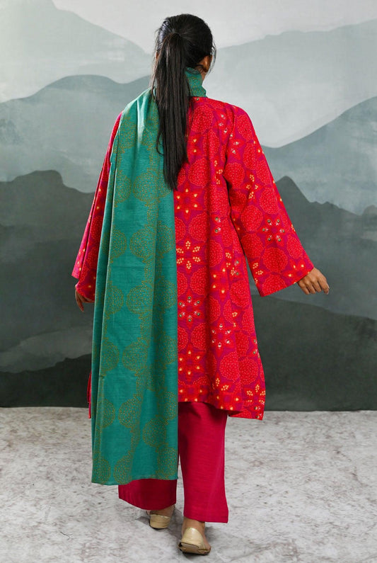 3PC | Khaddar Shirt, Trouser & Dupatta |RTW