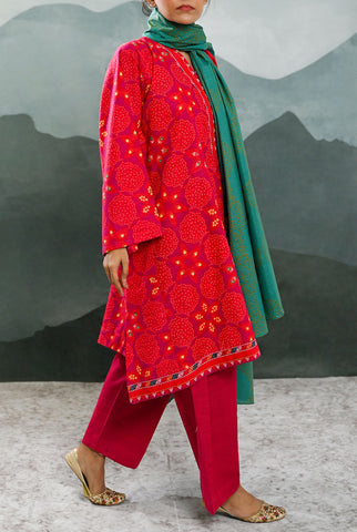 3PC | Khaddar Shirt, Trouser & Dupatta |RTW