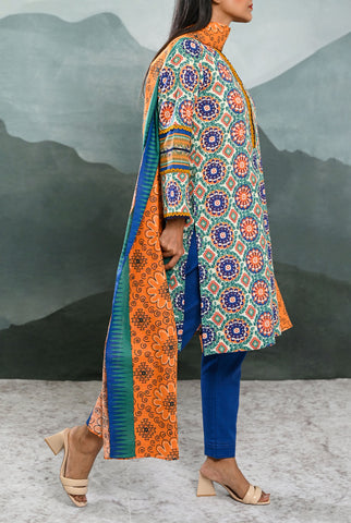 3PC | Khaddar Shirt, Trouser & Dupatta |RTW