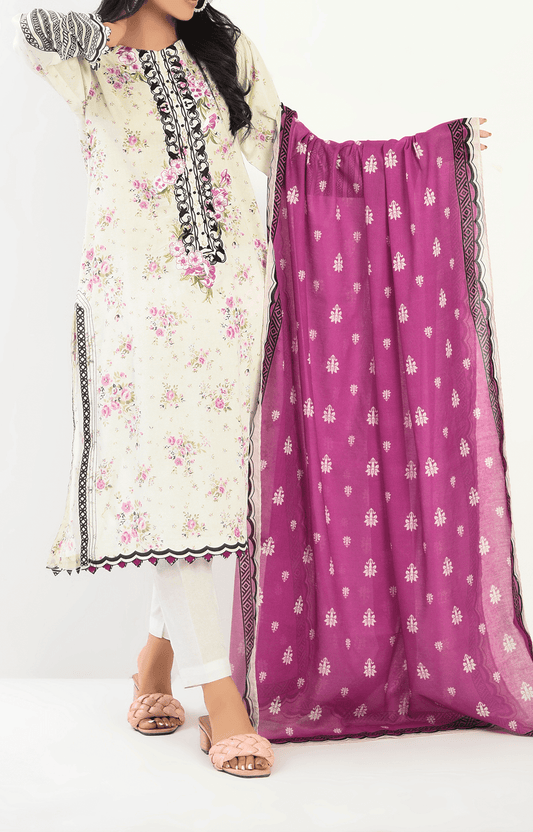 2 Piece| Unstitched | Embroidered Lawn Shirt & Dupatta