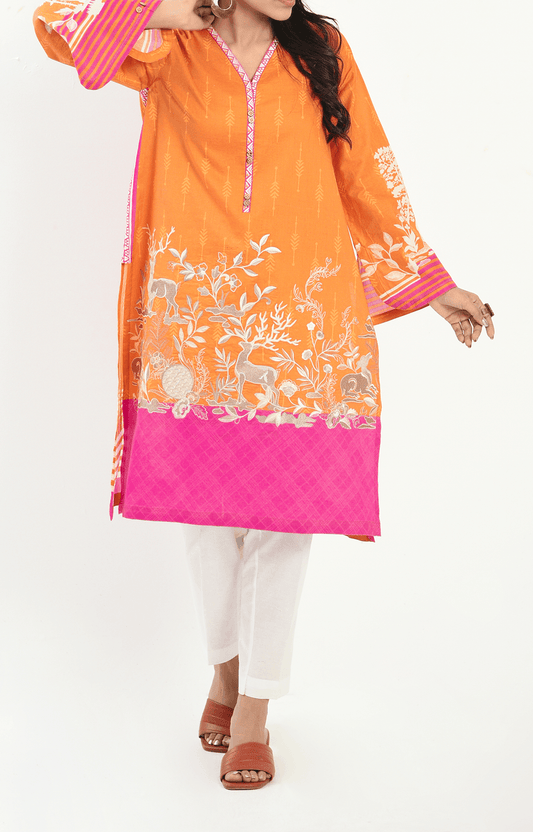 1 Piece| Unstitched | Embroidered Lawn Shirt